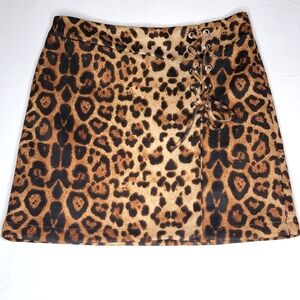 Hayden Los Angeles Animal Print‎ Mini Skirt Size L #434